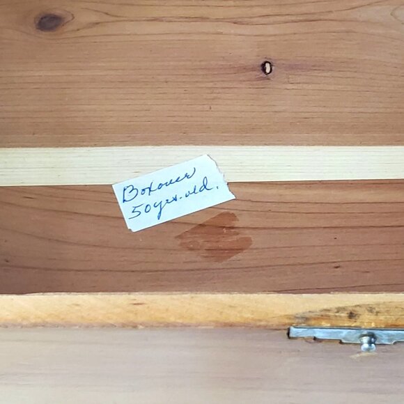 VTG Cedar Chest: Dove Tailed Wooden Box Nautical Clipper Ship Treasure Chest - Picture 10 of 16